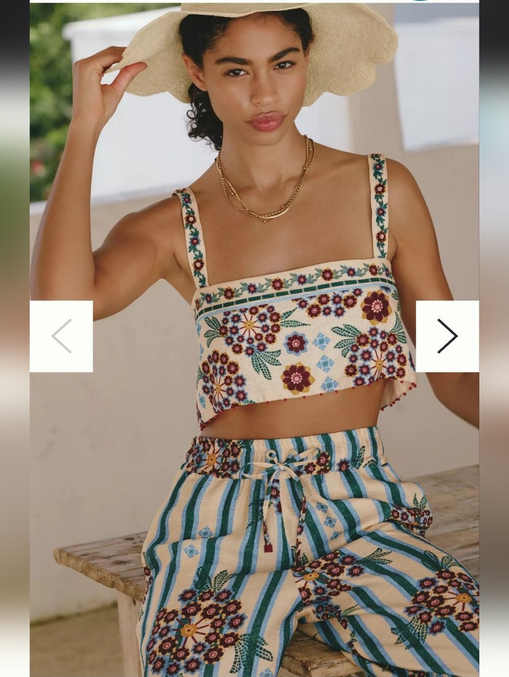 NWT Agua Bendita x Anthropologie Senja Crop Top Sz L